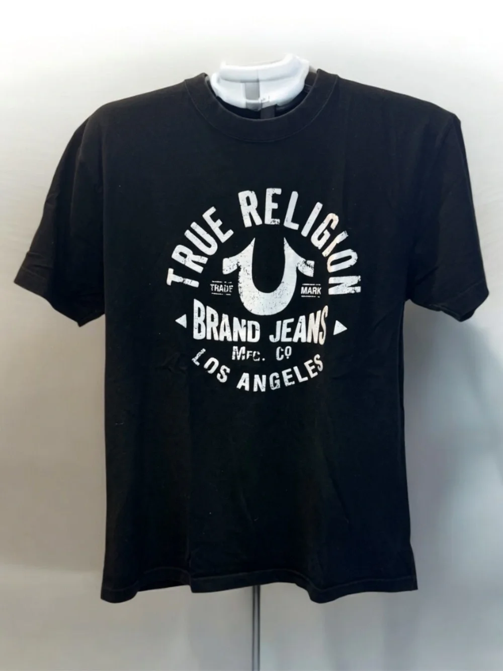 True Religion Brand Jeans Men’s Black Graphic T-Shirt Size L 100% Cotton